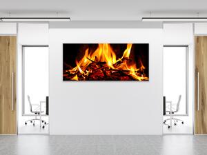Obraz skleněný hořící oheň - 30 x 60 cm