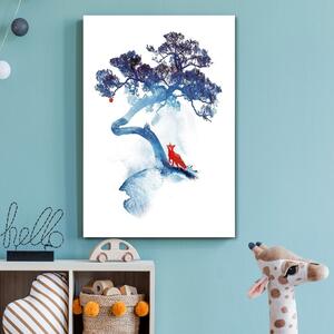 Obraz na plátně Liška pod modrým stromem - Robert Farkas Rozměry: 40 x 60 cm
