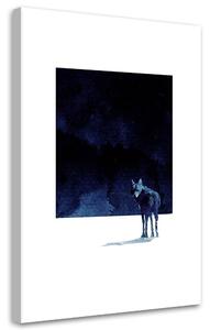 Obraz na plátně Vlk za zimní noci - Robert Farkas Rozměry: 40 x 60 cm