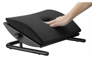 Powerton Podstavec pod nohy, odnimatelný měkký polštář, černý, ocel, 25 kg nosnost, Powerton