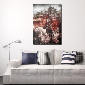 Obraz na plátně Bojovník a bílý vlk - SyanArt Rozměry: 40 x 60 cm