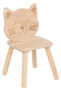 Taburet pro děti 50 cm Dřevěná židle Vzor koťátka Stolička MDF Taburetka