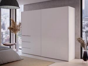 SKŘÍŇ S POSOUVACÍMI DVEŘMI, bílá, 250/200/61 cm Carryhome - Šatní skříně, Online Only