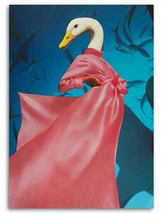 Obraz na plátně Kachna v růžových šatech - Lili Chartrand Rozměry: 40 x 60 cm