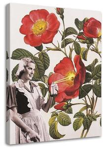 Obraz na plátně Žena malující květiny - Lili Chartrand Rozměry: 40 x 60 cm