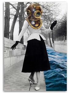 Obraz na plátně Žena s potápěčskou helmou - Lili Chartrand Rozměry: 40 x 60 cm