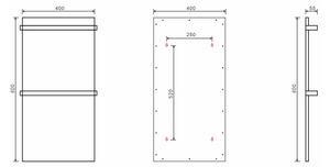 Sapho - Elektrický sušák ručníků ELMIS 120W 80x40 cm matná bílá