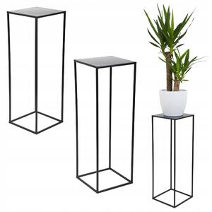 Stojan na květiny volně stojící HowHomely kovový černý 70 cm