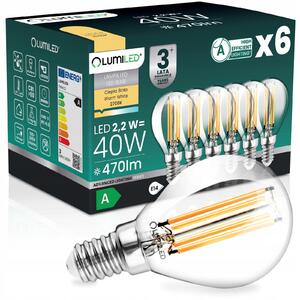 LED žárovka Lumiled E14 2,2W 470 lm 2700K kulatá
