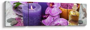 Obraz orchideí a svíček (170x50 cm)