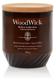 Sójová vonná svíčka ČERNÝ RYBÍZ & RŮŽE Woodwick 1 ks