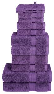 12dílná sada ručníků Premium SOLUND fialová 600 g/m² 137579