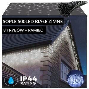 Světelný závěs 500 LED bílé světlo rampouchy 301 - 500 světýlek