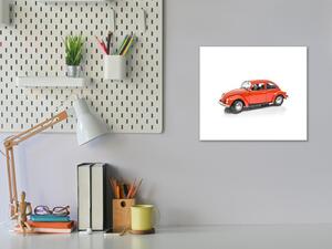 Skleněný obraz červené auto brouk - 55 x 55 cm