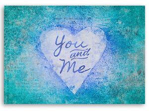 Obraz na plátně Modrý nápis uprostřed srdce - Andrea Haase Rozměry: 60 x 40 cm