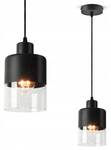 Závěsné Stropní Svítidlo Lustr Dual Glass 568-EZ1 LED E27 Black Edition