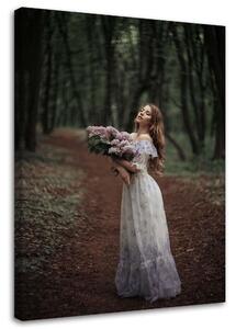 Obraz na plátně Žena v šatech a květinách - Maryna Khomenko Rozměry: 40 x 60 cm
