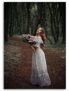Obraz na plátně Žena v šatech a květinách - Maryna Khomenko Rozměry: 40 x 60 cm