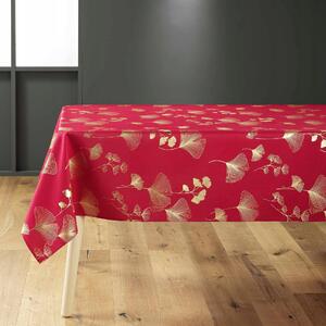 UBRUS POLYESTER ZLATÝ JINAN DVOUKLANÝ 150X240 CM ČERVENÝ