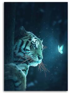 Obraz na plátně Tygr a kouzelná noc - Jose Francese Rozměry: 40 x 60 cm