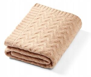 Babyono 1648 Merino vlněná deka 75x100 cm Tmavě béžová