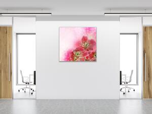 Obraz skleněný čtvercový květ růžové orchideje a růžový stín - 40 x 40 cm
