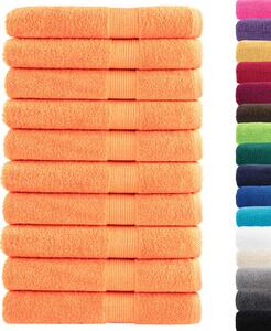 Premium ručníky SOLUND 10 ks oranžové 80 x 200 cm 600 g/m²