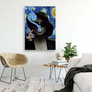 Obraz na plátně Portrét ženy v modrém - Norrobey Rozměry: 40 x 60 cm