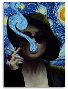 Obraz na plátně Portrét ženy v modrém - Norrobey Rozměry: 40 x 60 cm