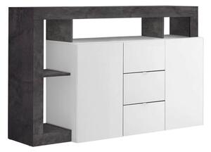 Komoda LENOR 146x93x42 cm bílá/antracit