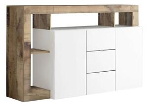 Komoda LENOR 146x93x42 cm bílá/javor