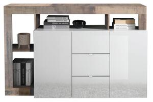 Komoda LENOR 146x93x42 cm bílá/javor