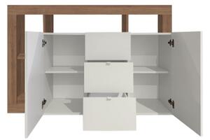 Komoda LENOR 184x93x42 cm bílá/dub