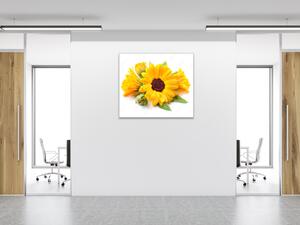 Obraz skleněný čtvercový květ měsíček lékařský - 40 x 40 cm