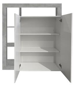Komoda LENOR 146x93x42 cm bílá/šedá beton
