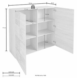 Komoda ARIA 121x111x43 cm antracit