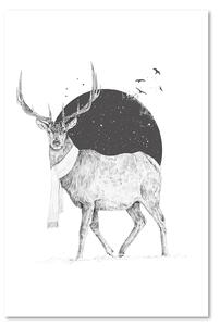 Obraz na plátně Jelen za zimního vánočního večera - Rykker Rozměry: 40 x 60 cm