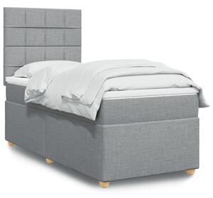 Box spring postel s matrací světle šedá 80 x 200 cm textil 3291107
