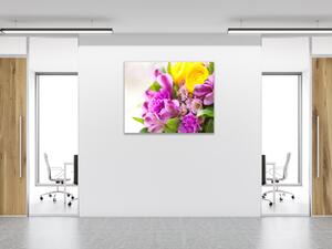 Obraz skleněný čtvercový kytice krásných květů - 40 x 40 cm