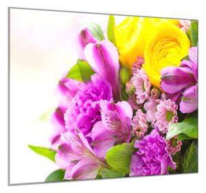 Obraz skleněný čtvercový kytice krásných květů - 34 x 34 cm