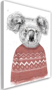 Obraz na plátně Medvěd koala ve vánočním svetru - Rykker Rozměry: 40 x 60 cm