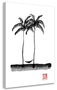 Obraz na plátně Dvě palmy na pláži - Péchane Rozměry: 40 x 60 cm