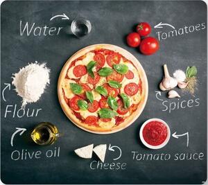 Víceúčelová krájecí deska 56 x 50 cm, sklo, motiv pizza KESPER 36598