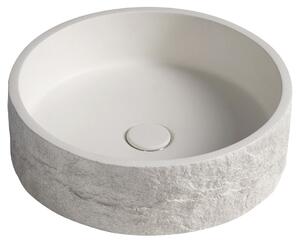 Sapho Sapho, ISPIR betonové umyvadlo včetně odtoku, 40cm, bílý pískovec, AR474