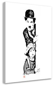 Obraz na plátně Charlie Chaplin a dítě - Péchane Rozměry: 40 x 60 cm