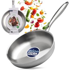 Tradiční pánev Orion Steela 24 cm nerezová ocel