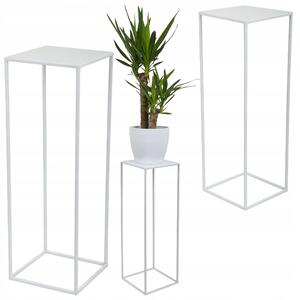 DRŽÁK NA KVĚTINÁČ BÍLÝ KOVOVÝ HowHomely 70 cm