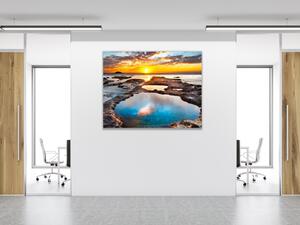 Obraz skleněný západ slunce nad oceánem - 40 x 40 cm