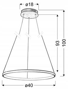Závěsné svítidlo Candellux Lighting LUNE stříbrné, 1-bodové LED 25 W