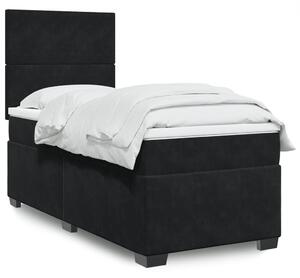 Box spring postel s matrací černá 80 x 200 cm samet 3290758